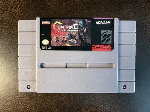 Nintendo SNES Contra 3 The Alien Wars Authentic Nintendo Cartridge Tested