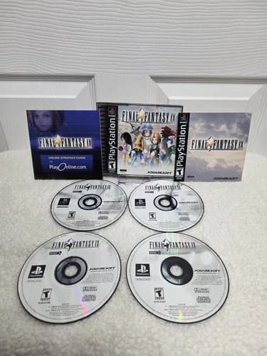 Final Fantasy 9 IX - PlayStation 1 PS1 - CIB - Black Label 4 Discs W/reg Card