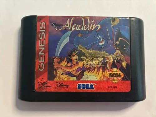 Disney Aladdin Sega Genesis 1993 Cartridge Only Tested Works Rattle