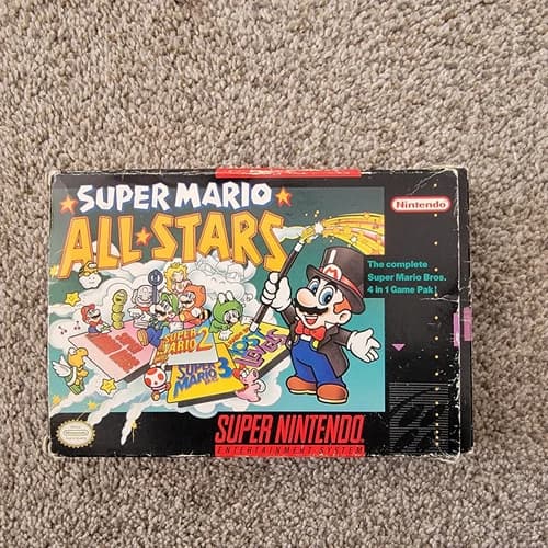Super Mario All-Stars (Super Nintendo, 1993) SNES COMPLETE CIB TESTED