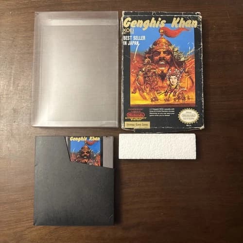 Genghis Khan (Nintendo NES, 1990) - Complete W/Map - Tested - Authentic