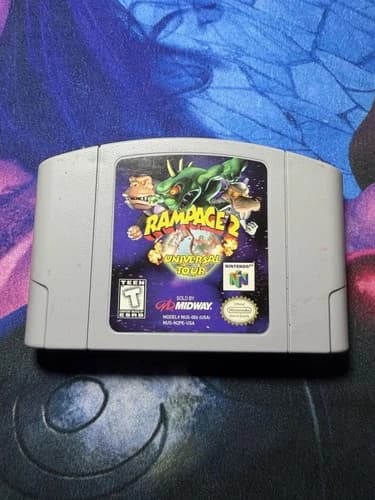 Rampage 2 Universal Tour (Nintendo 64, 1999) N64 Cart Only Authentic TESTED