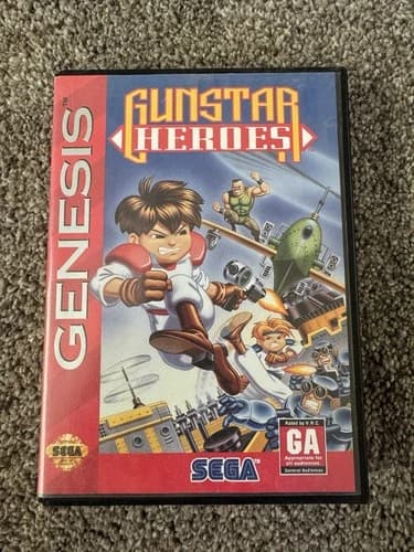 Gunstar Heroes (Sega Genesis) Complete Case Game And Manual Working