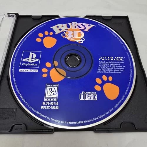 Bubsy 3D Sony PlayStation PS1 Video Game 1996 Disc Only