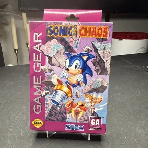Sega Game Gear - SONIC CHAOS, A Complete In Box!, CLEAN Never Played G1