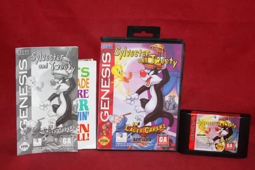 Sylvester and Tweety in Cagey Capers (Sega Genesis, 1993) Game, CIB Complete