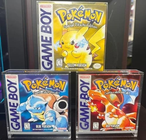 Pokemon Red Yello and Blue CIB Original Gameboy w/Cases Nice Condition!!!