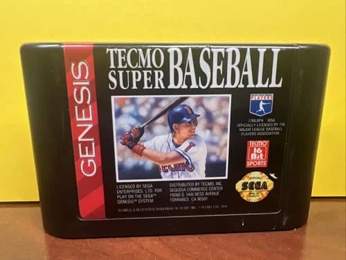 Tecmo Super Baseball (Sega Genesis, 1994) Cartridge Only