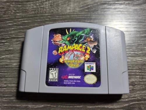Rampage 2 Universal Tour (Nintendo 64, 1999) N64 Cart Only Authentic TESTED