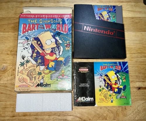 The Simpsons: Bart vs. the World Nintendo NES (1991) Complete in Box CIB