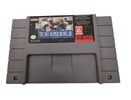 Tecmo Super Bowl III SNES Cartridge Final Edition 1995 NFL Licensed Game