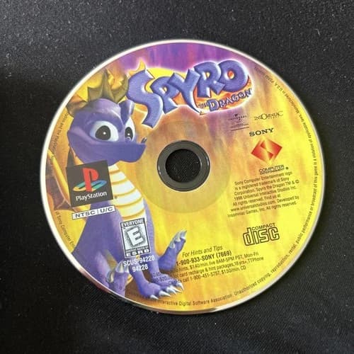 Spyro the Dragon 1 (Sony PlayStation 1 PS1, 1998) Disc Only