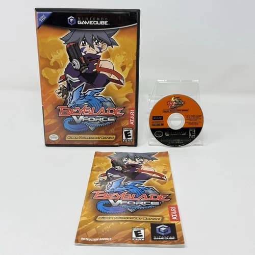 Beyblade V Force Super Tournament Battle GameCube Complete CIB Tested