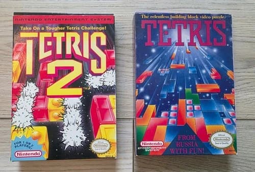 Tetris and Tetris 2 NES CIB Complete In Box W/ Manual