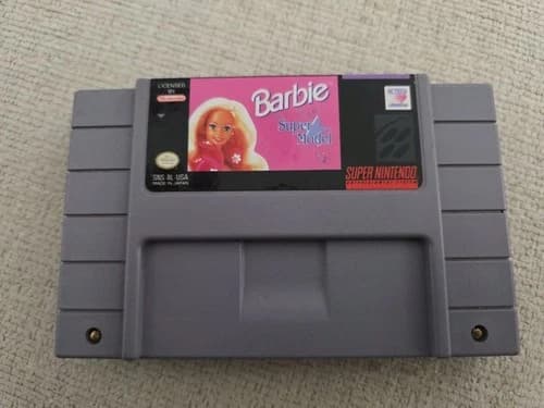 Barbie Super Model (Super Nintendo SNES, 1993) Authentic Clean Label Tested