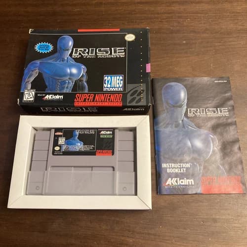 Rise of the Robots (Super Nintendo SNES, 1994) Complete - Tested - Authentic