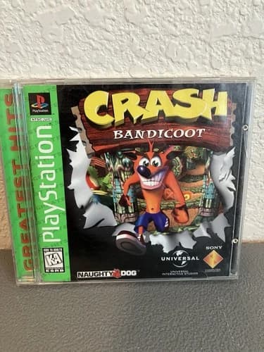 TESTED Crash Bandicoot PS1 PLAYSTATION 1 Complete in Box CIB - Naughty Dog