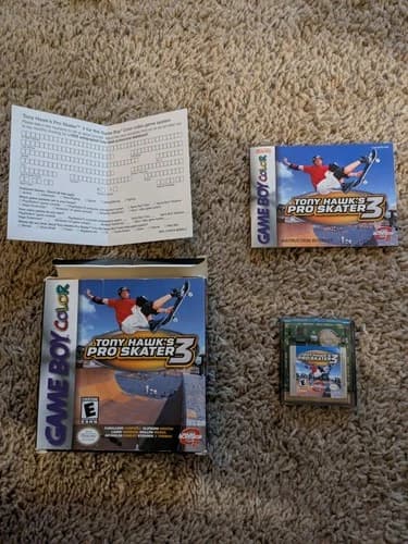 Tony Hawk's Pro Skater 3 Game Boy Color Tested Game, Box And Manual