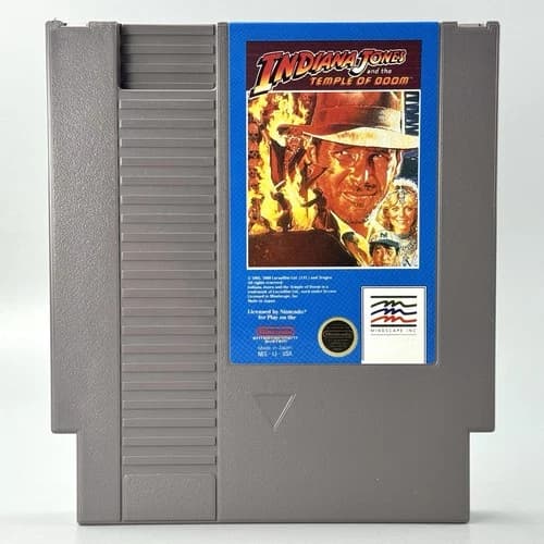 Indiana Jones and the Temple of Doom (Nintendo NES, 1988) Cleaned & Tested
