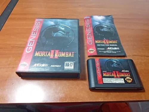 CIB Mortal Kombat II (Sega Genesis, 1994) Complete *TESTED*