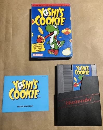 Yoshi’s Cookie Nes Cib Complete Nintendo Game Manual Box