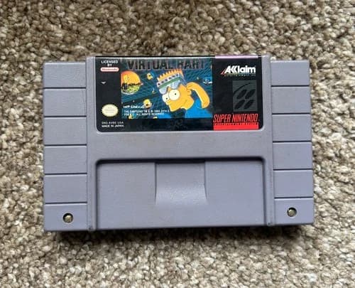 Super Nintendo SNES Virtual Bart Game Cartridge