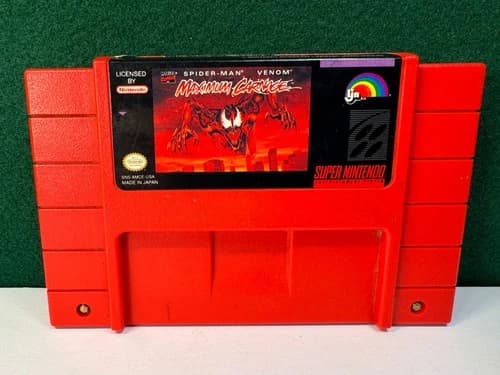 Spider-Man Venom Maximum Carnage (Super Nintendo SNES, 1994) Authentic. Working