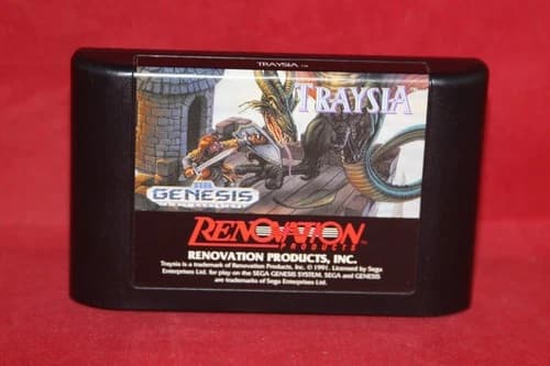 Traysia (Sega Genesis, 1992) Authentic Game Cartridge