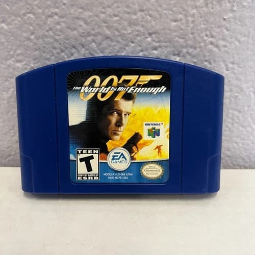N64 007 The World Is Not Enough (Nintendo 64, 2000) Blue Game Cartridge