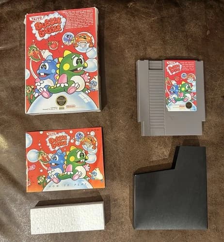 Bubble Bobble (NES, 1988 Taito) Complete CIB With Manual Inserts Box Nintendo
