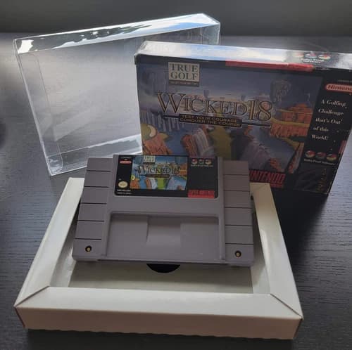 Authentic WICKED 18 CWB Complete With Box - SNES - Super Nintendo Ent. System NT