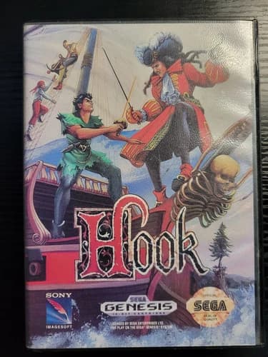Hook (Sega Genesis, 1992) Game Cart, See Description