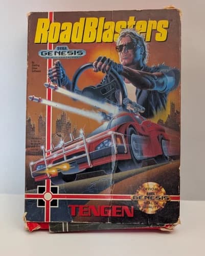 RoadBlasters Road Blasters Sega Genesis Complete In Box CIB Rare Game Tested