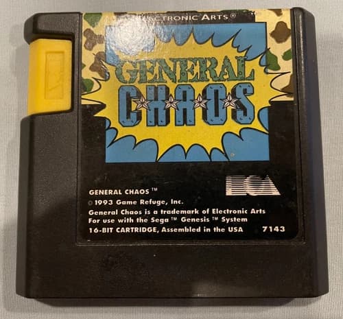 GENERAL CHAOS - 1993 Sega Genesis EA Video Game (Cart Only) - WORKS GREAT!
