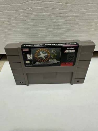 Revolution X SNES Super Nintendo Game Cartridge Midway Aerosmith Tested
