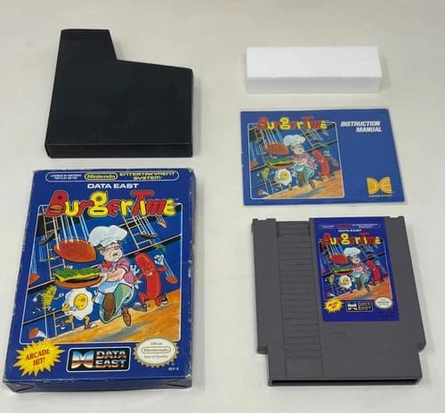 NES Nintendo - BurgerTime - CIB Complete in Box w/ Manual - Tested (1987)