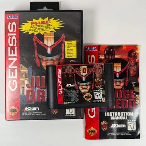 Judge Dredd Sega Genesis Authentic Complete w/ Manual CIB - AMAZING CONDITION