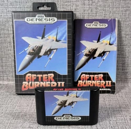 After Burner II/2 (Sega Genesis, 1990) CIB with Manual Clean Pins Very Good