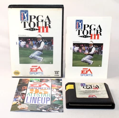 PGA Tour Golf III Sega Genesis Complete CIB! Good Condition w/ EA 95 Insert!