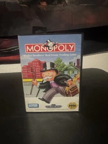 Sega GENESIS Game MONOPOLY Parker Brothers Complete in Box with Manual CIB