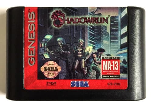 SHADOWRUN Sega Genesis GAME CARTRIDGE ONLY Shadow Run RPG - TESTED & WORKING