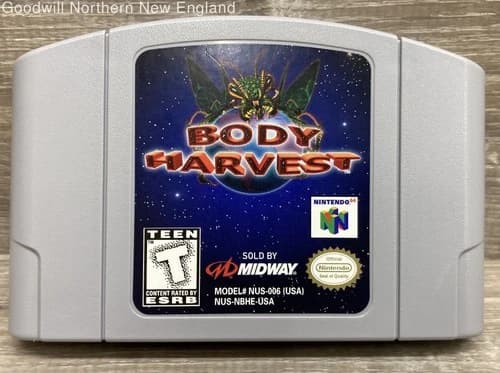Body Harvest Nintendo N64 Video Game Authentic Cartridge Only Tested Works