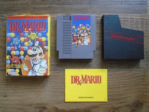 Dr. Mario CIB Complete in Box nintendo nes CLEANED, TESTED super fun puzzle game