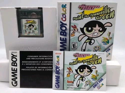 Powerpuff Girls: Paint the Townsville Green Game Boy Color Complete in Box GBC