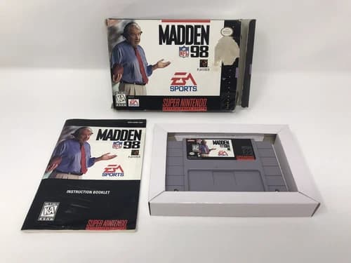 Madden NFL 98 SNES CIB Complete w/ Manual Tested and Working Super Nintendo
