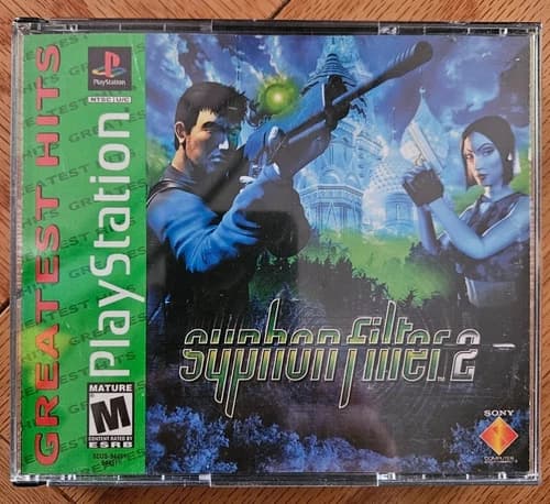 Syphon Filter 2 Sony PlayStation 1 PS1 Complete with Manual! Tested Clean