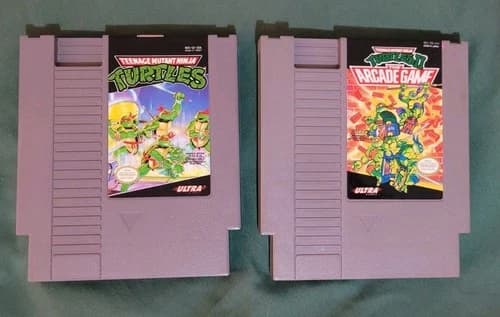 Teenage Mutant Ninja Turtles 1 and 2 (Nintendo, NES) Tested and Working