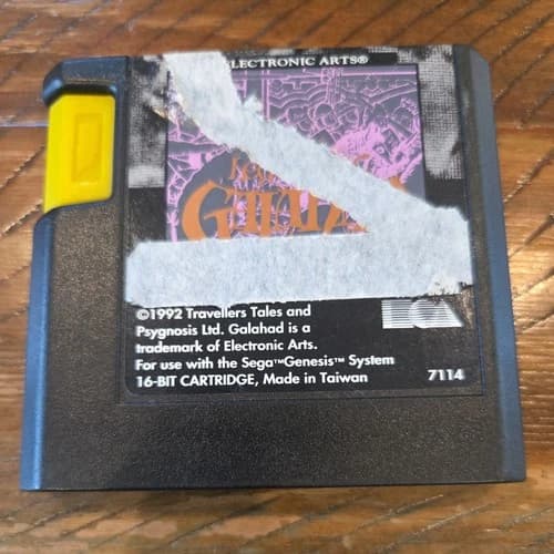 Galahad (Sega Genesis, 1992) Authentic Game Cartridge