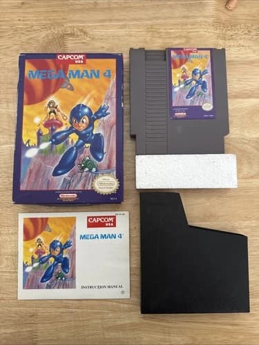 Authentic 1992 Nintendo Mega Man 4 CIB NES Complete In Box