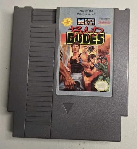 Bad Dudes NES Video Game Cartridge (Nintendo, 1989) Authentic Tested Works
